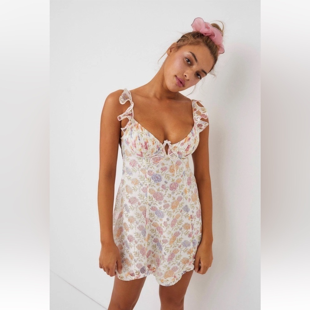 For Love and Lemons Rosie Dress Floral Spring Boho Coquette Girly Frilly Size XS